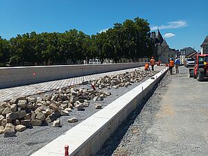 Pose des pavés