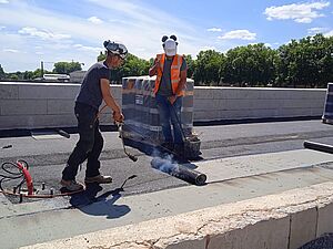 Mise en oeuvre de l'étanchéité au printemps 2022.